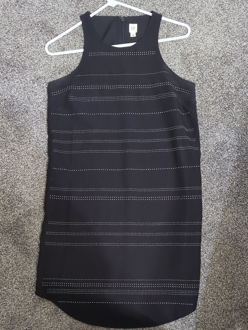 GAP Black Mini Dress with Studded Stripes